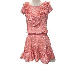 Do + Be coral patterned ruffle mini dress size Medium